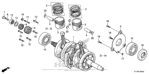 CMX250X Коленчатый вал и поршни