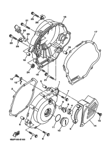 TTR125E Crankcase cover ass`y  (v