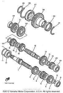 XJ700XSC Трансмиссия