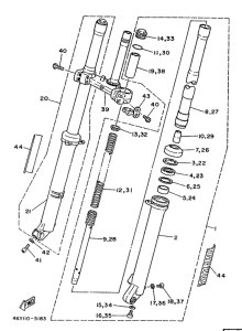 TY250R Передняя вилка