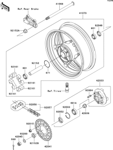 ZX1000 Задняя ступица колеса