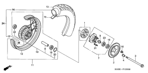 VT125 Rear wheel complete assy