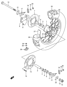 RM85 Rear wheel complete assy