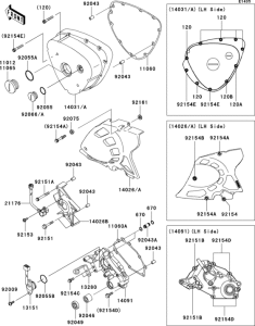 EJ800 Левая крышка двигателя