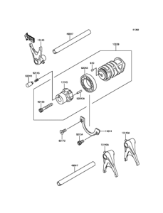 EJ800 ギヤチェンジドラム / シフトフォーク