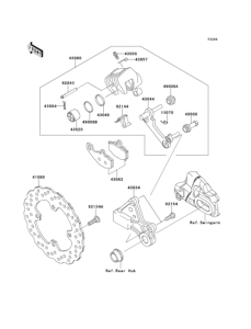 EX650 Задний тормоз