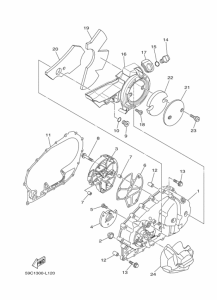 XP500A Crankcase cover ass`y  (v