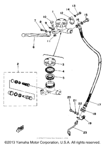 TZ350C Master cylinder - brake hose