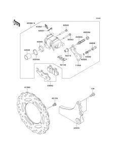 KL650 Задний тормоз