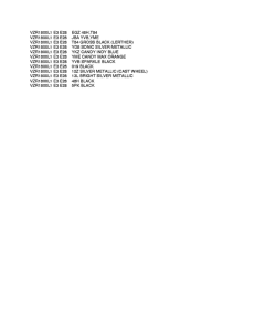VZR1800 Color chart