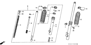 CRF80F Вилка передней оси
