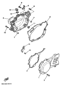 XT350 Крышка картера двигателя