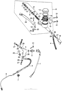 CB360 Master cylinder + brake hose