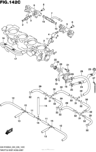 GSX-R1000 Throttle Body Hose / joint (Gsx-R1000L5 E33)