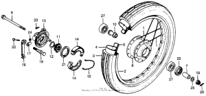 NC50 Front wheel + front brake panel