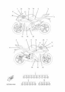 YZF-R125 Графический и фирменный знак