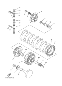 YZ125J Сцепление