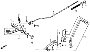CR250R Change pedal + brake pedal + kick starter arm