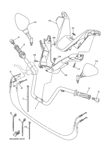 YP250 Steering handle. cable