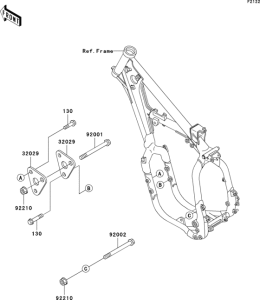 KX500 Крепление двигателя