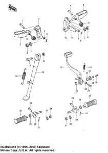 KE250 Footrests / stand / brake pedal