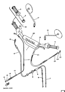 DT50MX Steering handle. cable