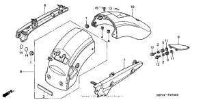 GL1500CF Rear fender + grab rail