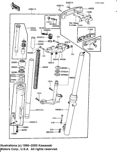 KZ1000 Вилка передней оси