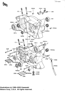 KDX175 Картер двигателя