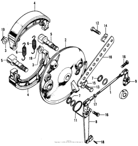 CL450 Front brake panel + front brake shoe
