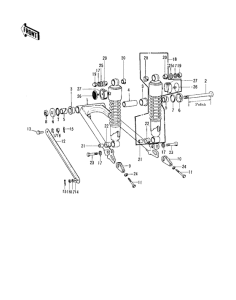 KH250 Swing arm / shock absorbers