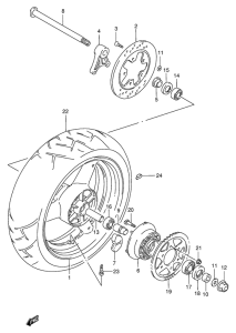 GSX-R1100 Rear wheel complete assy
