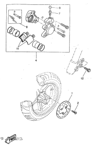 YQ50 Передний тормоз
