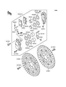 ZX400 Передний тормоз