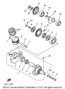 TW200J Коленчатый вал и Поршень