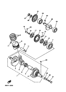 TW200E Коленчатый вал и Поршень