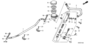 VTR250 Задний тормозной цилиндр