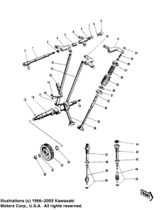 W2 Camshaft / rocker arms / valves