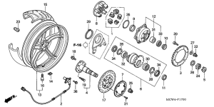 VFR800 (ABS) Rear wheel complete assy
