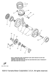 WR250F Коленчатый вал и Поршень