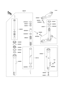 EX250 Передняя вилка