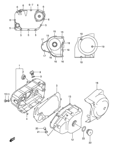 VL250 Crankcase cover ass`y  (v