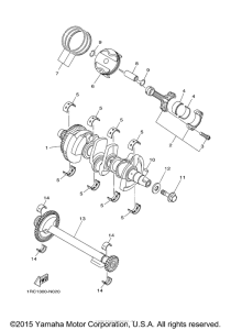 FZ09FCS Коленчатый вал и Поршень