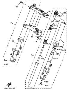 TZ250 Передняя вилка