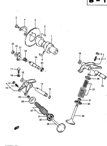 DR650 Распределительный вал-клапаны