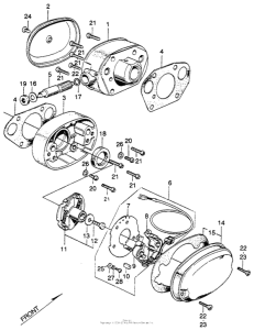 SL350 R. & l. cyl. head cover + points