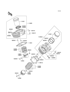 VN1500 Цилиндр / поршень