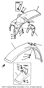YZ80H Front fender-rear fendr