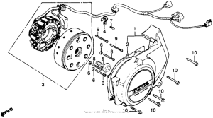 CB450 Left crankcase cover + alternator