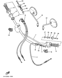 XT350 Manubrio . cable